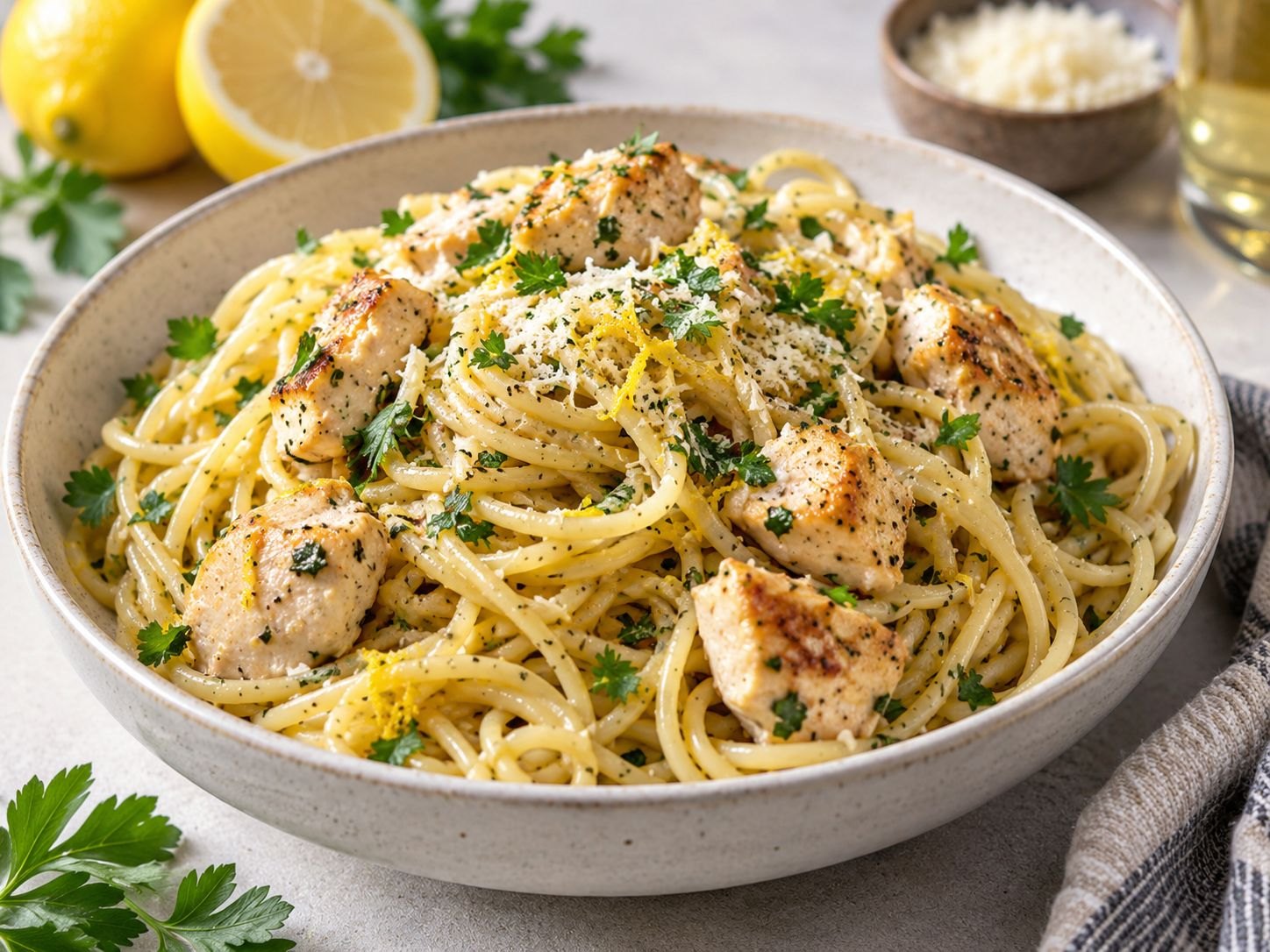 Lemon Garlic Chicken Pasta