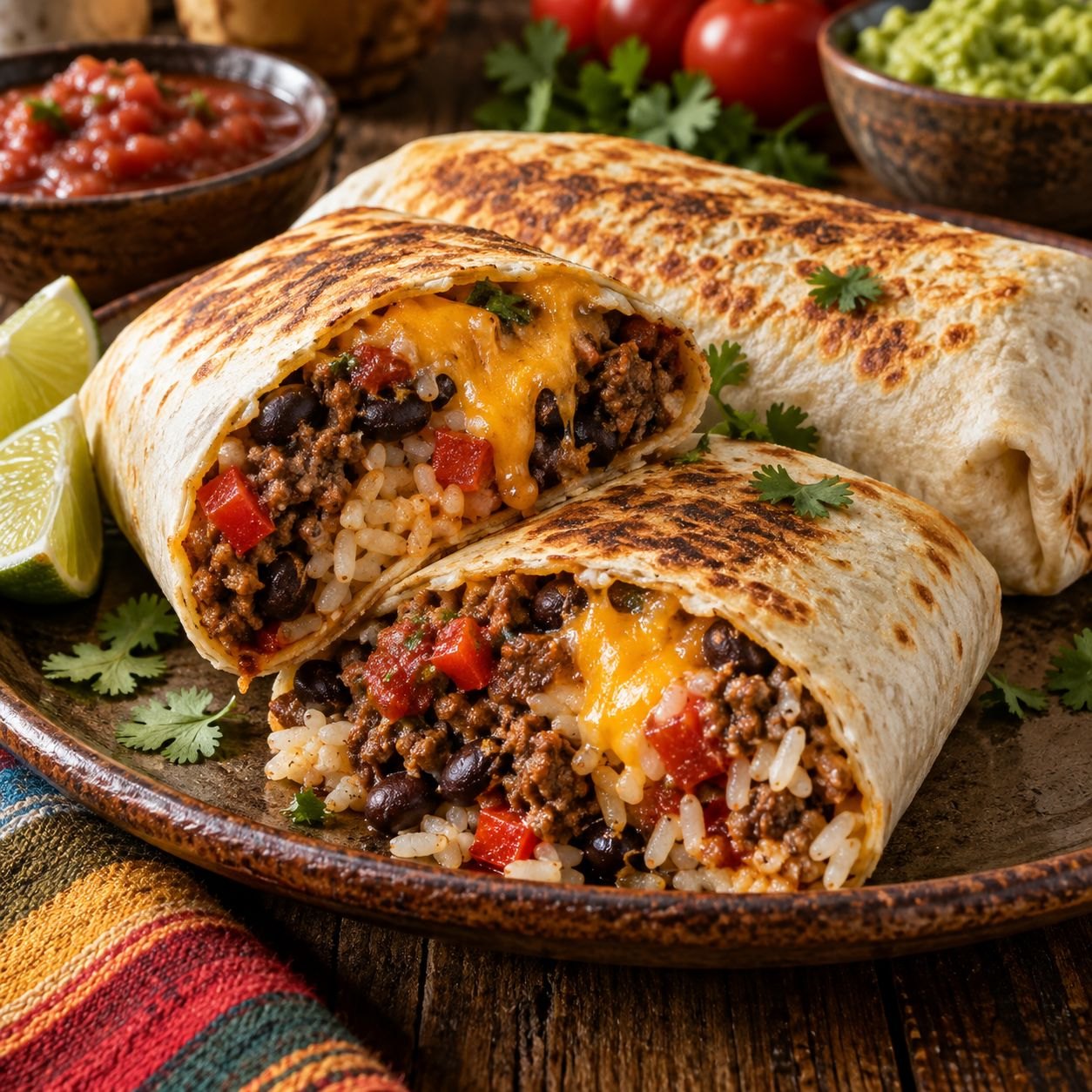 Homemade Beef and Bean Burritos
