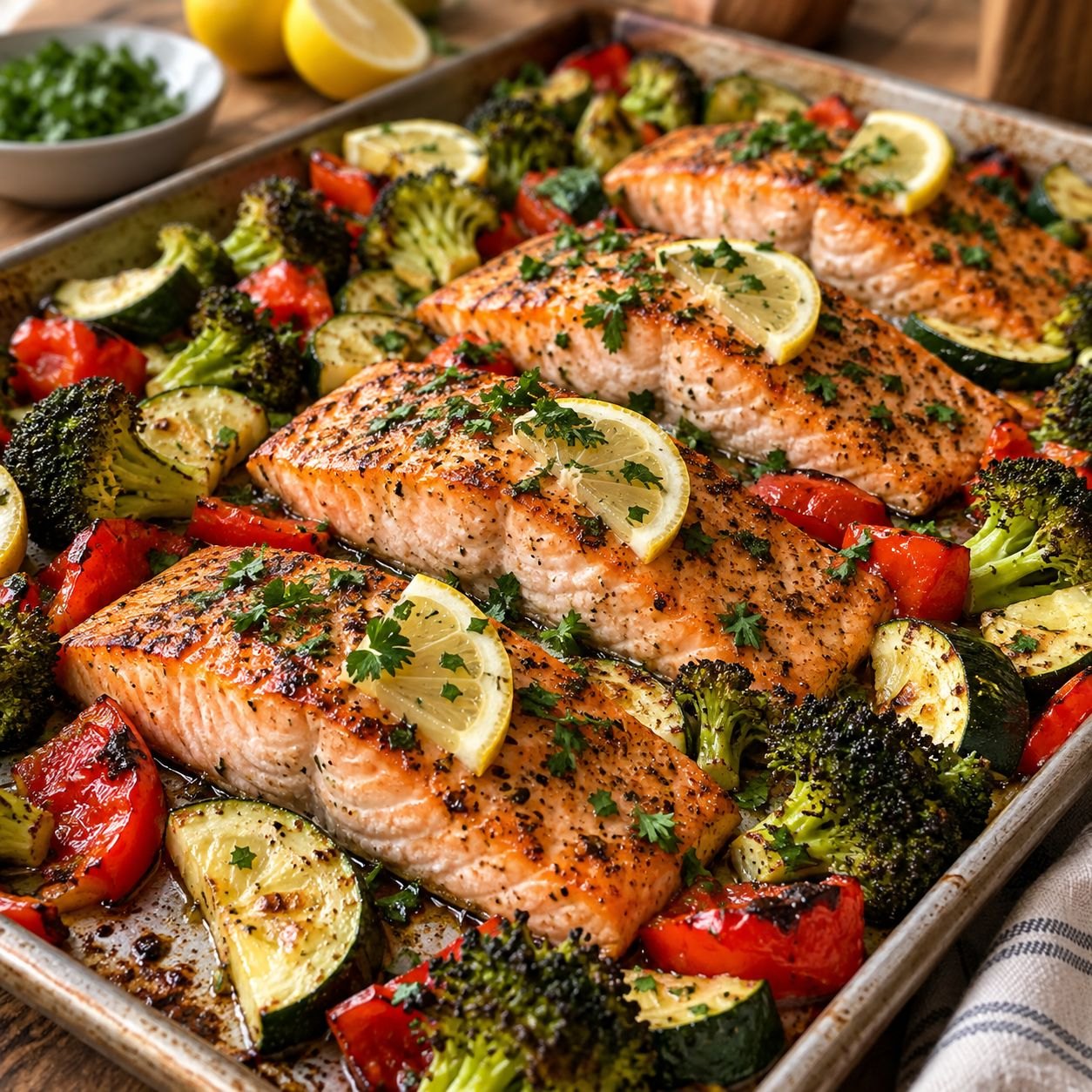 Homemade Baked Salmon with Vegetables