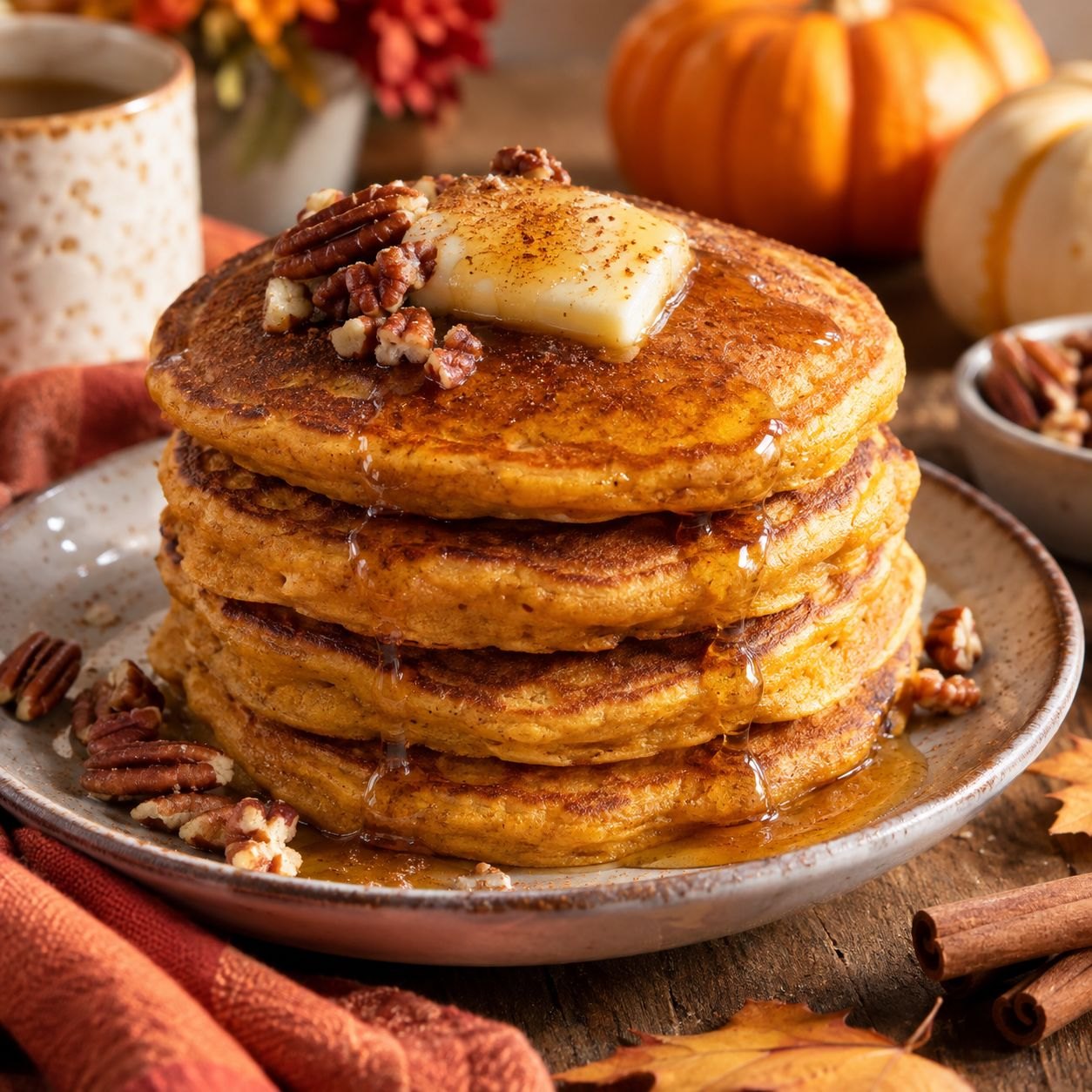 Fluffy Pumpkin Pancakes