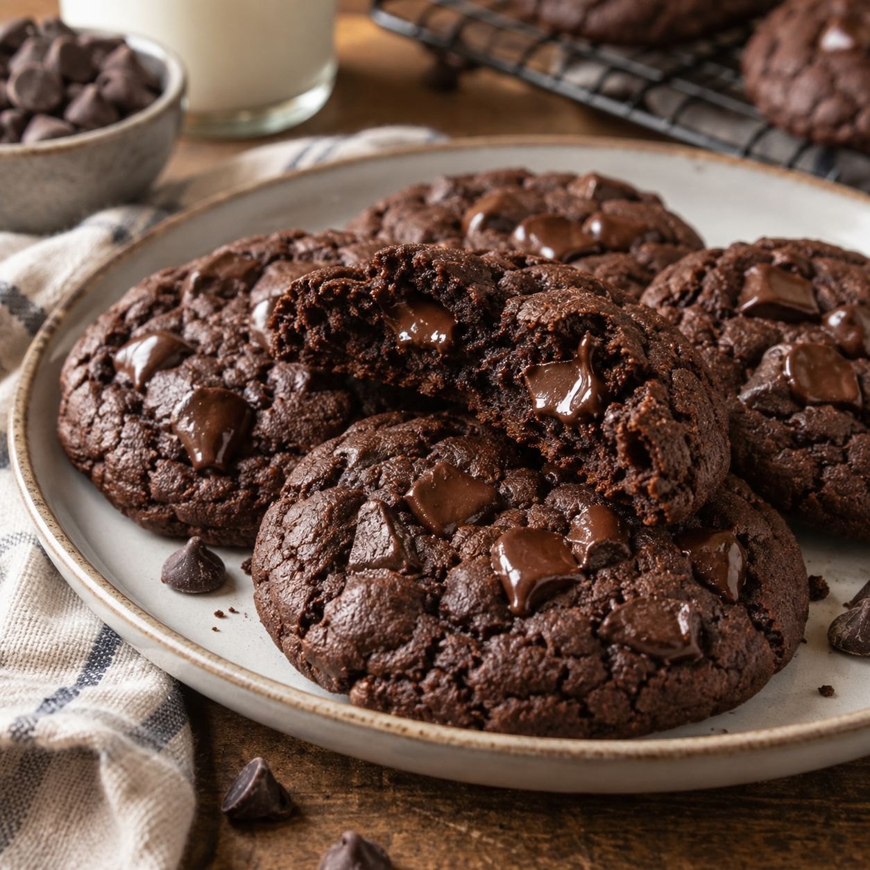 Chewy Double Chocolate Cookies