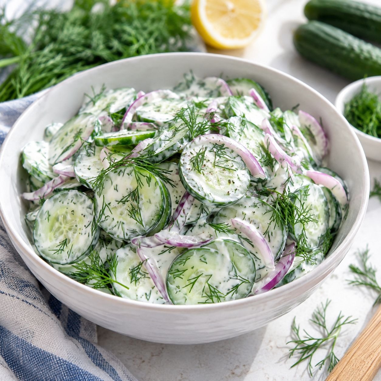 Creamy Cucumber Salad with Dill