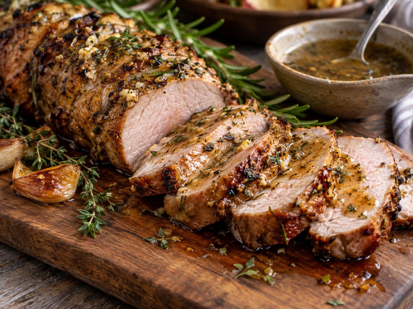 Baked Garlic and Herb Pork Tenderloin