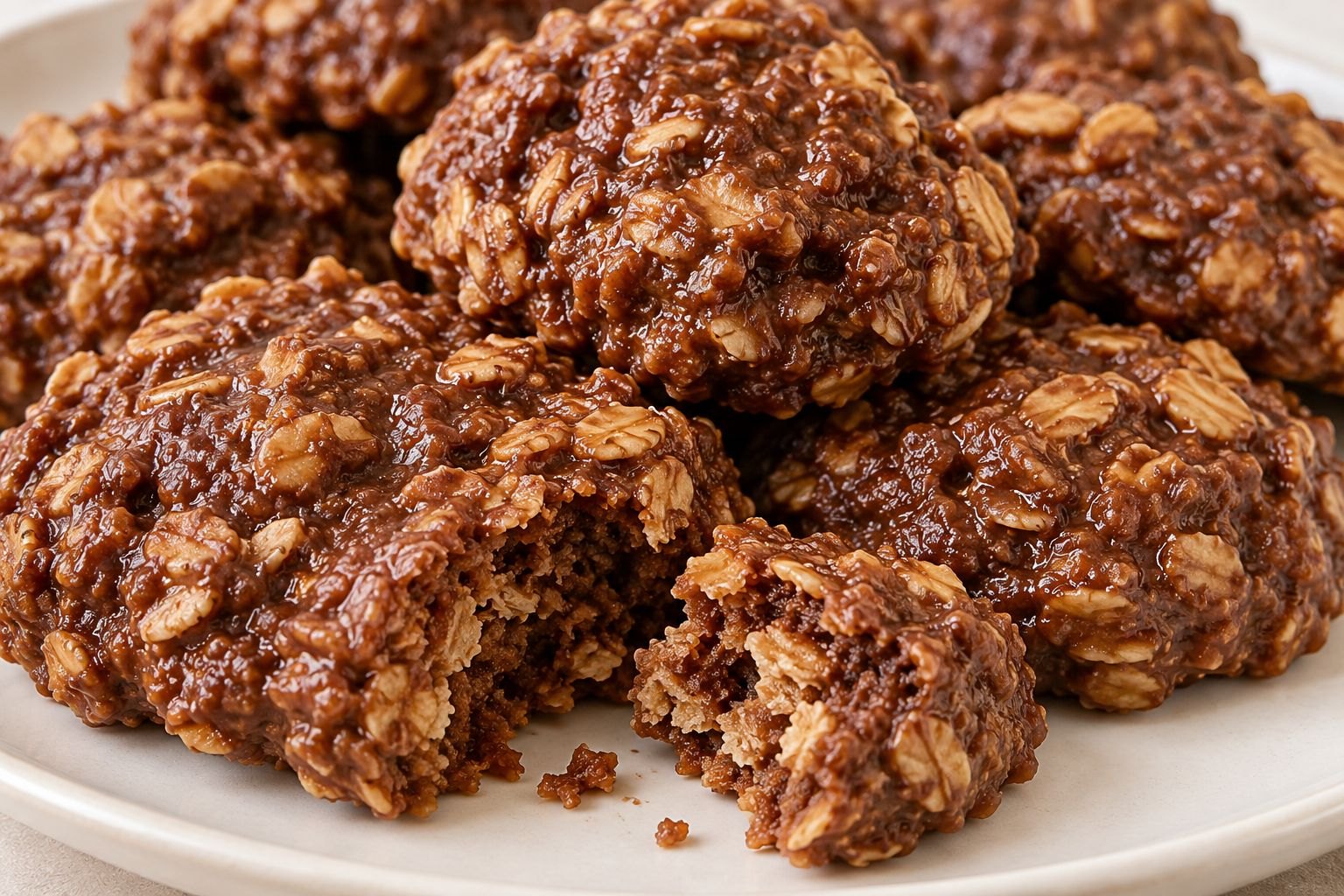 No-Bake Chocolate Peanut Butter Oatmeal Cookies