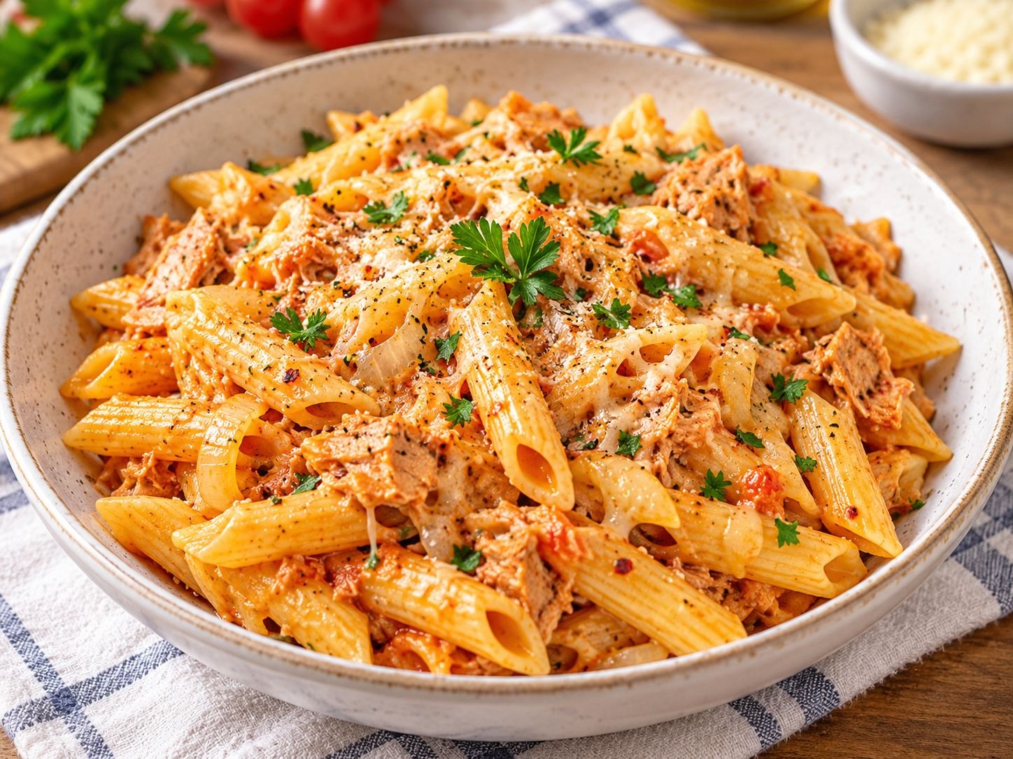 Quick and Easy Cheesy Tuna Pasta